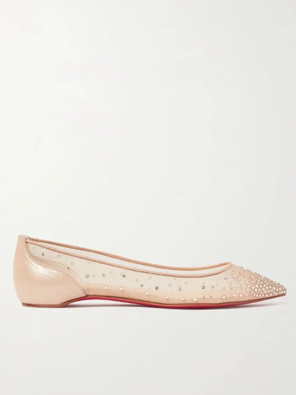 Christian Louboutin Follies Strass Nude Suede leather 37.5 - Picture 1 of 11